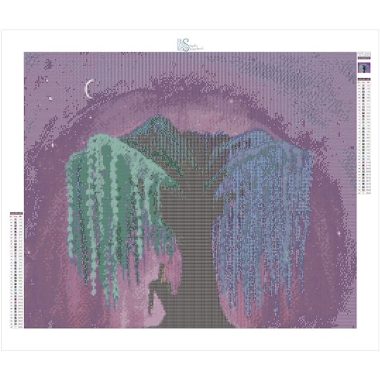 Sparkly Selections Blue Willow Tree by Local Utah Artist Rachel H. Diamond Art Kit